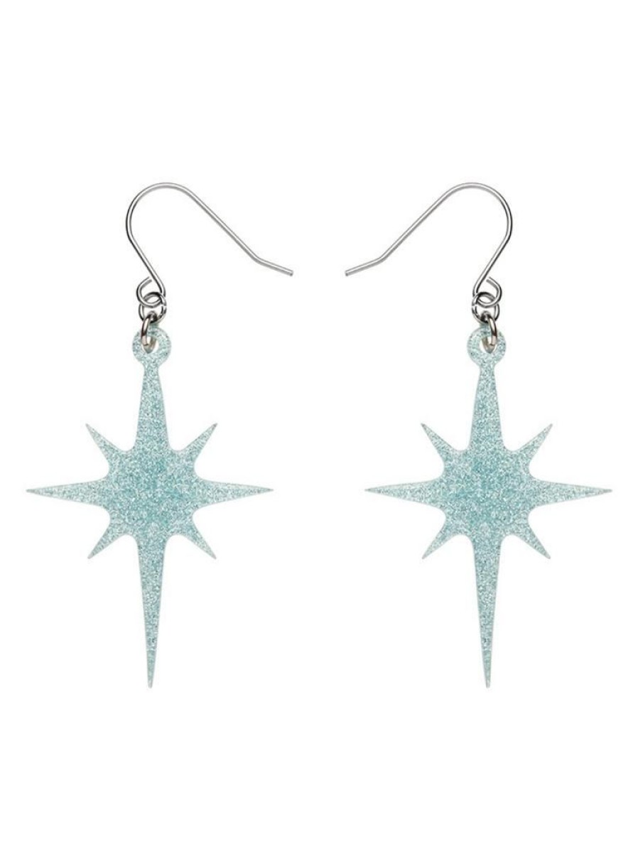 Erstwilder Atomic Star Glitter Drop Earrings - Blue | Jewellery