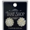 That Shop Wired Bead Cluster Earrings - Crystal | Earrings