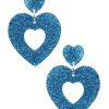 Emmi Helen Co. Sweetheart Hoop Earrings - Blue Glitter | Jewellery