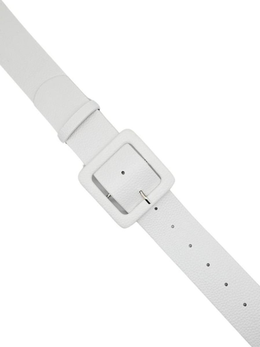 That Shop Lisa Square Buckle Belt - White | Belts