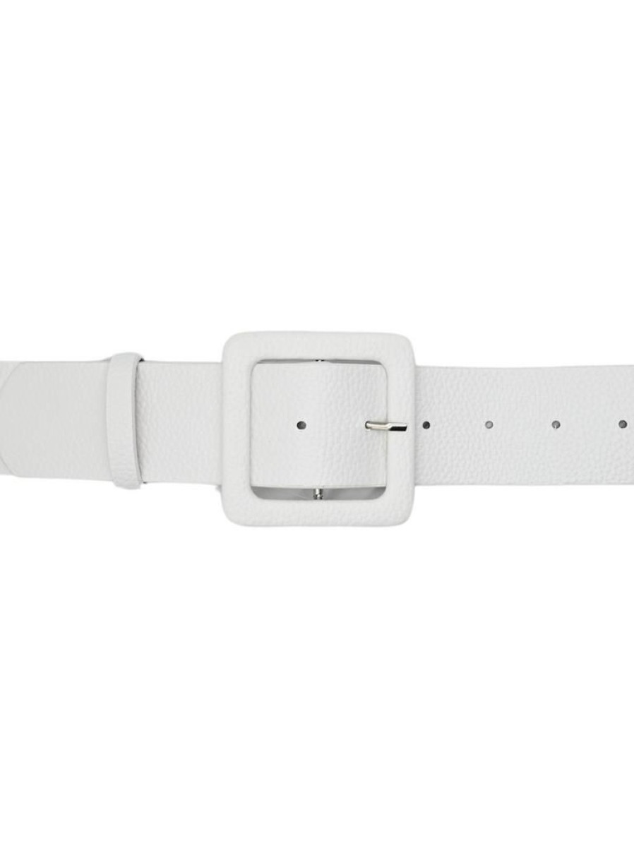 That Shop Lisa Square Buckle Belt - White | Belts