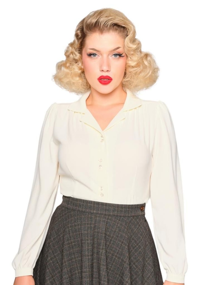 Collectif Pepper Blouse - Ivory | Tops & Blouses