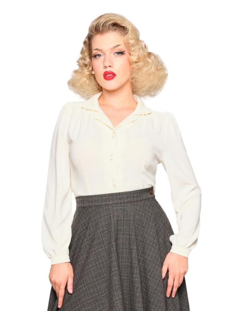 Collectif Pepper Blouse - Ivory | Tops & Blouses