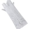 Collectif Ellie Satin Elbow Gloves - White | Gloves