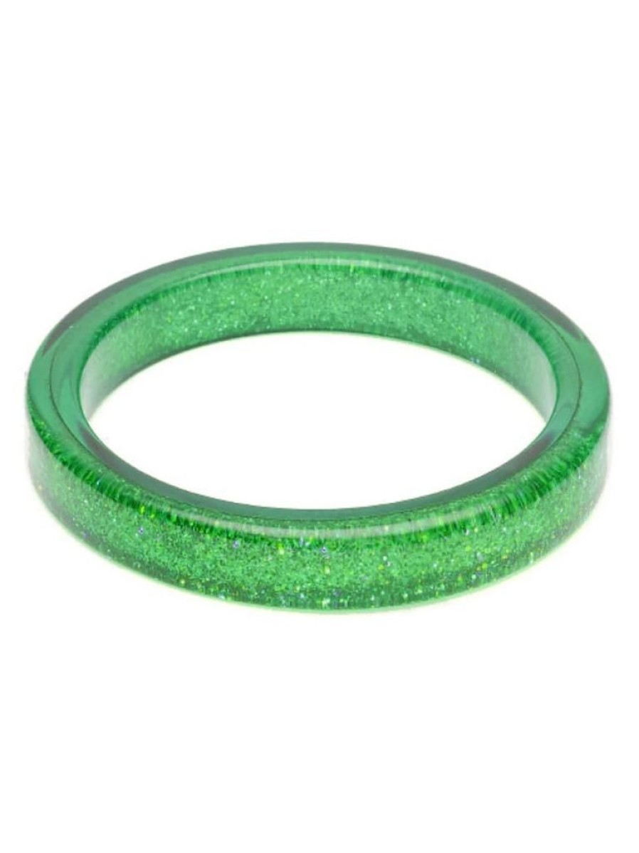 Splendette Leaf Green Glitter Bangle - Duchess | Bangles