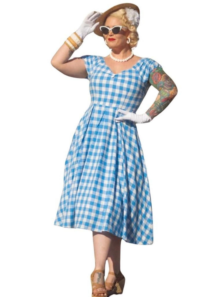 Dolly & Dotty Lily Swing - Blue Gingham | Dresses