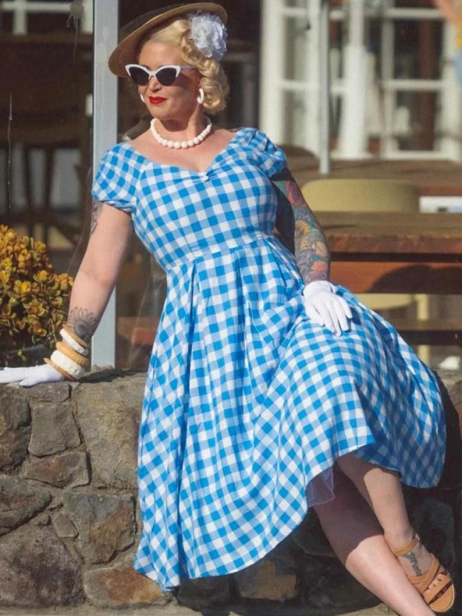 Dolly & Dotty Lily Swing - Blue Gingham | Dresses