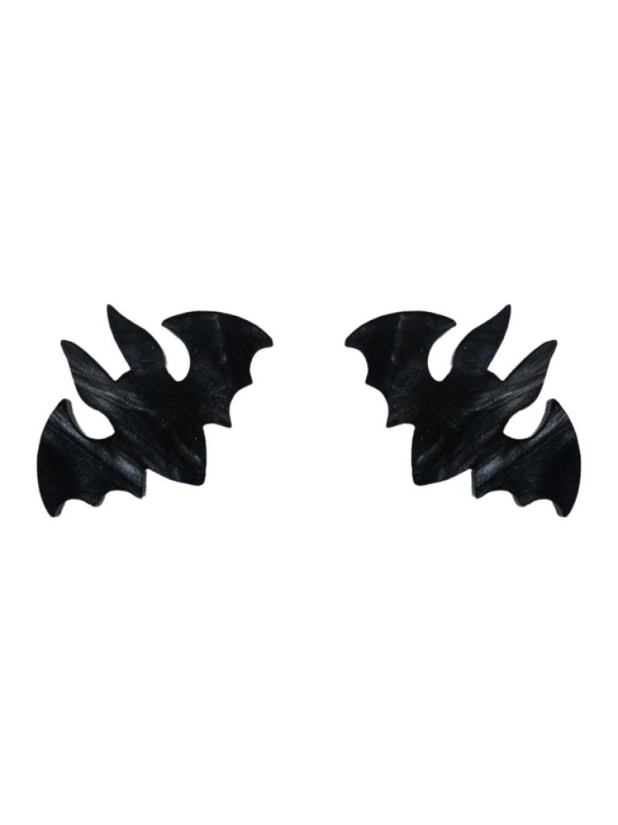 Emmi Helen Co. Bat Studs - Black Marble | Earrings