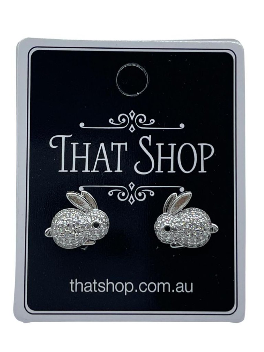 That Shop Bunny Diamante Stud Earrings | Earrings