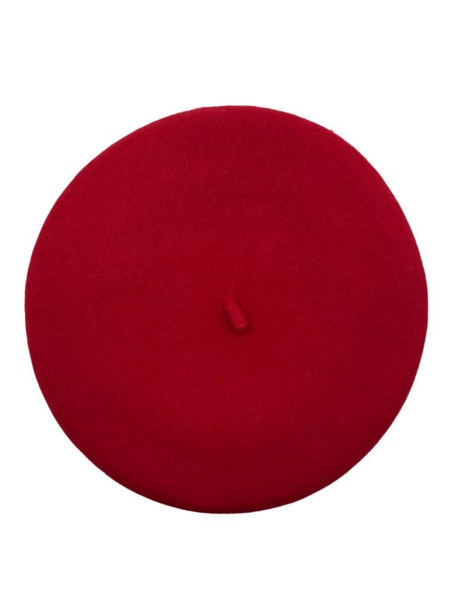 That Shop Gabrielle French Bow Beret - Red | Hair Accessories