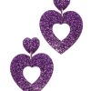 Emmi Helen Co. Sweetheart Hoop Earrings - Purple Glitter | Earrings