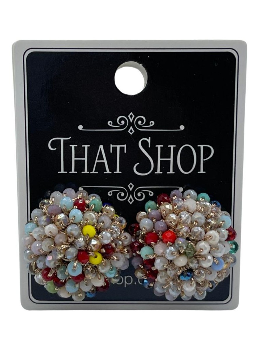 That Shop Wired Bead Cluster Earrings - Multi | Earrings