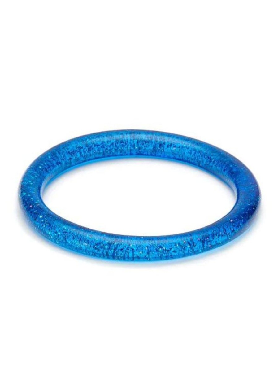 Splendette Narrow Blue Glitter Bangle | Jewellery