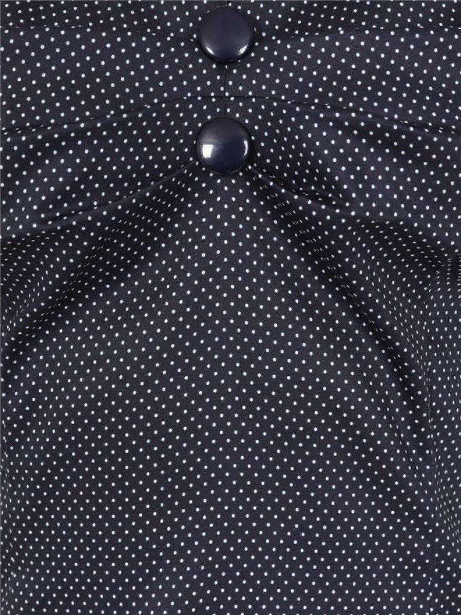 Collectif Dolores Top - Dark Navy Pindot | Tops & Blouses