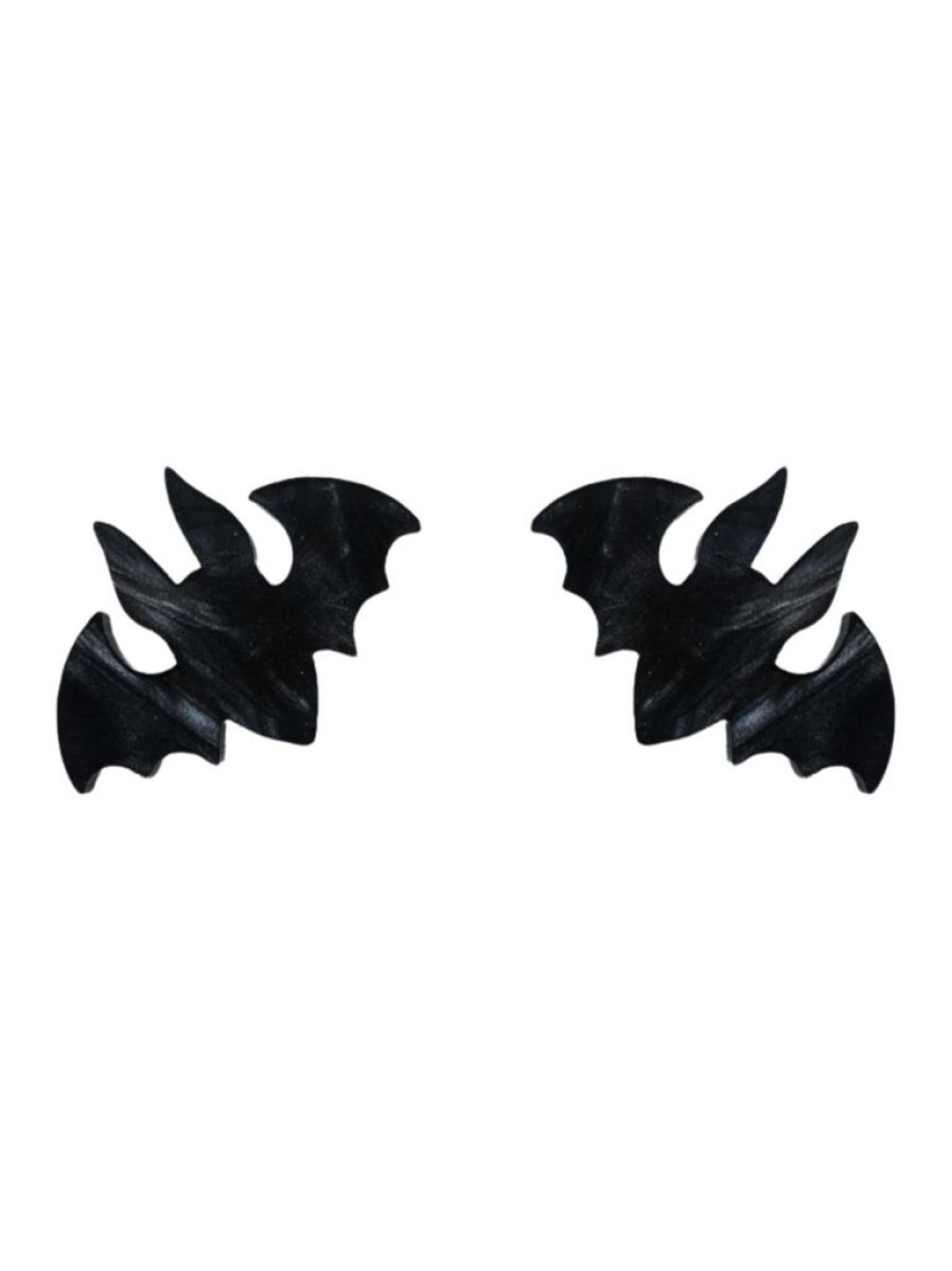 Emmi Helen Co. Bat Studs - Black Marble | Jewellery