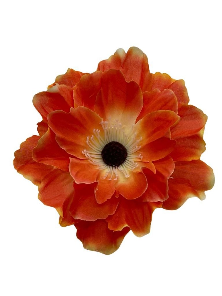 That Shop Beach Rose Hair Flower - Tangerine | Hair Accessories