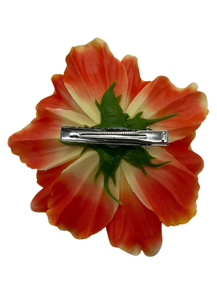 That Shop Beach Rose Hair Flower - Tangerine | Hair Accessories