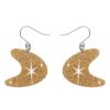 Erstwilder Atomic Boomerang Glitter Drop Earrings - Gold | Earrings