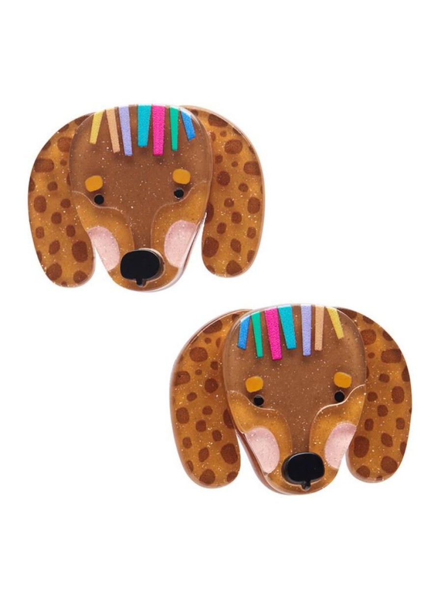 Erstwilder Darcy The Dachshund Hair Clips | Jewellery