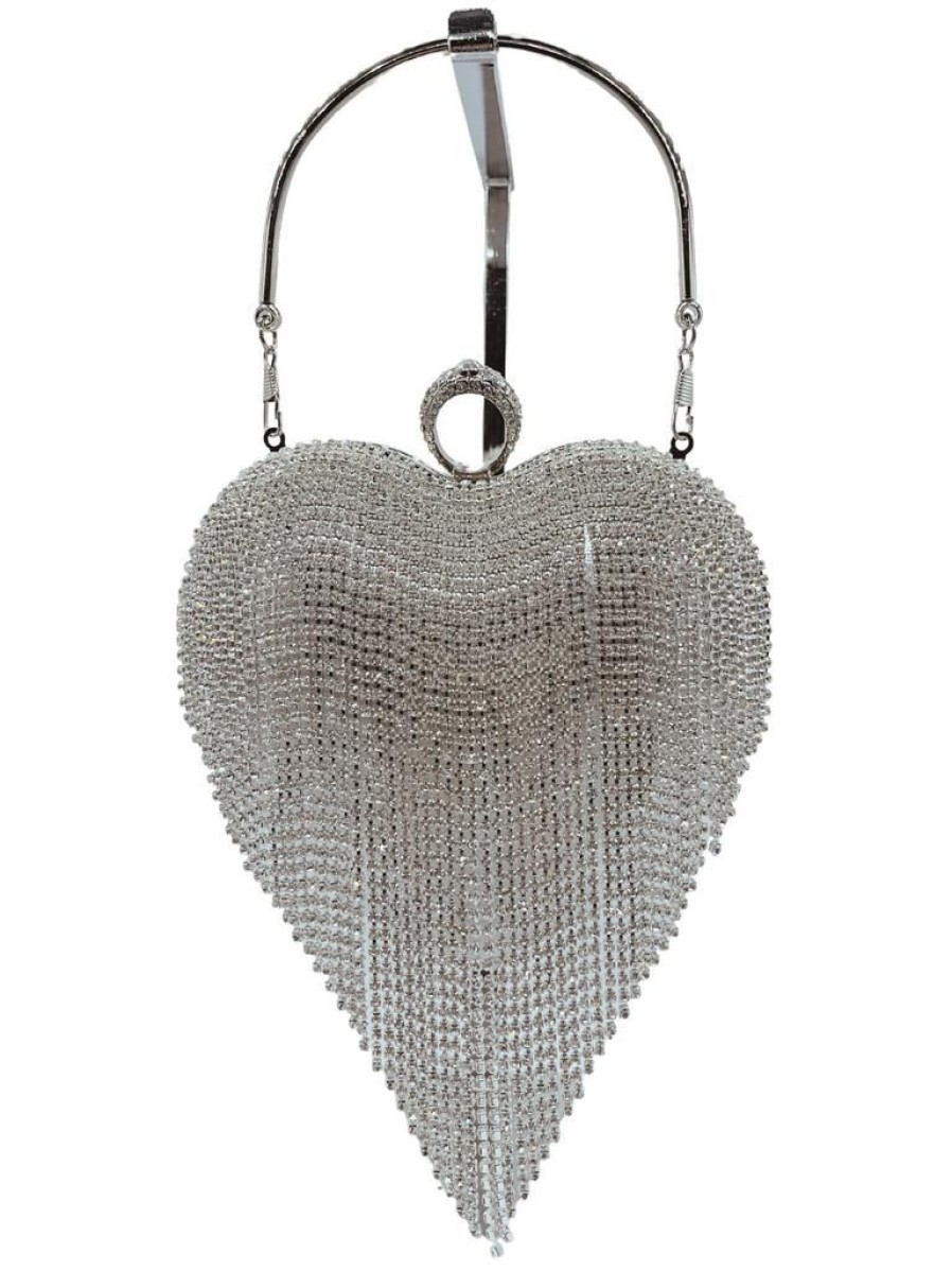 That Shop Amour Diamante Evening Bag - Silver | Bags