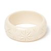 Splendette Wide Cream Heavy Carve Bangle | Jewellery