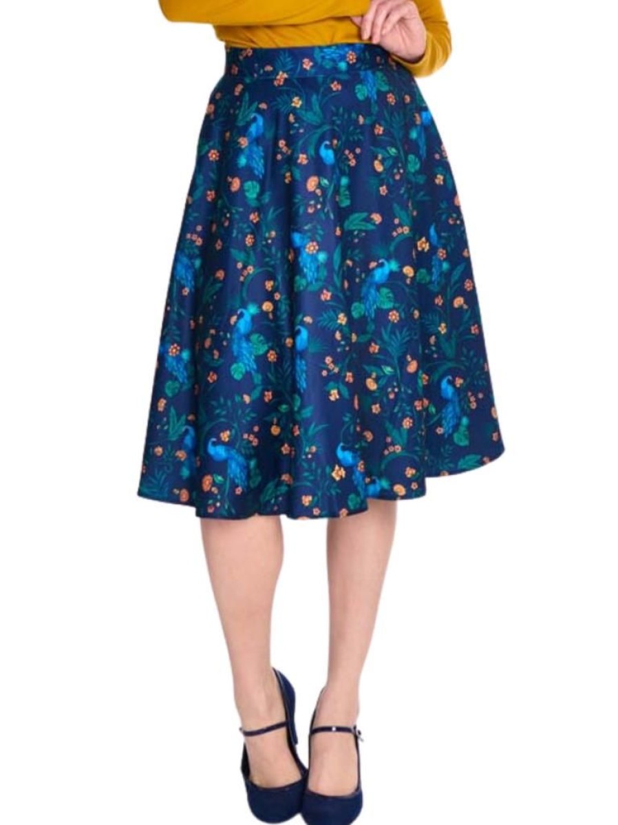 Voodoo Vixen Floral Peacock Swing Skirt | Skirts