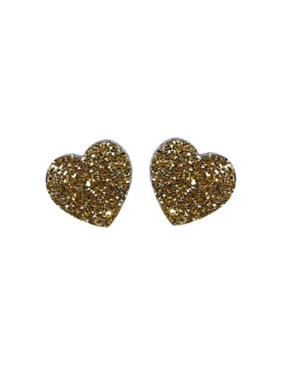 Emmi Helen Co. Sweetheart Studs - Gold Glitter | Jewellery