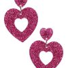 Emmi Helen Co. Sweetheart Hoop Earrings - Magenta Glitter | Jewellery