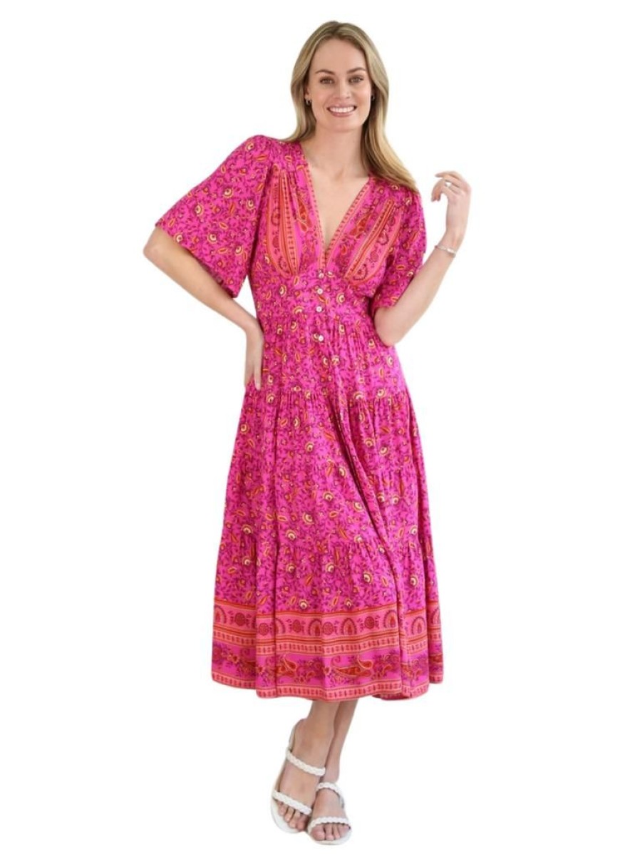 Shareen Magenta Midi | Dresses