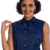 Banned Retro Seascape Blouse - Navy | Tops & Blouses