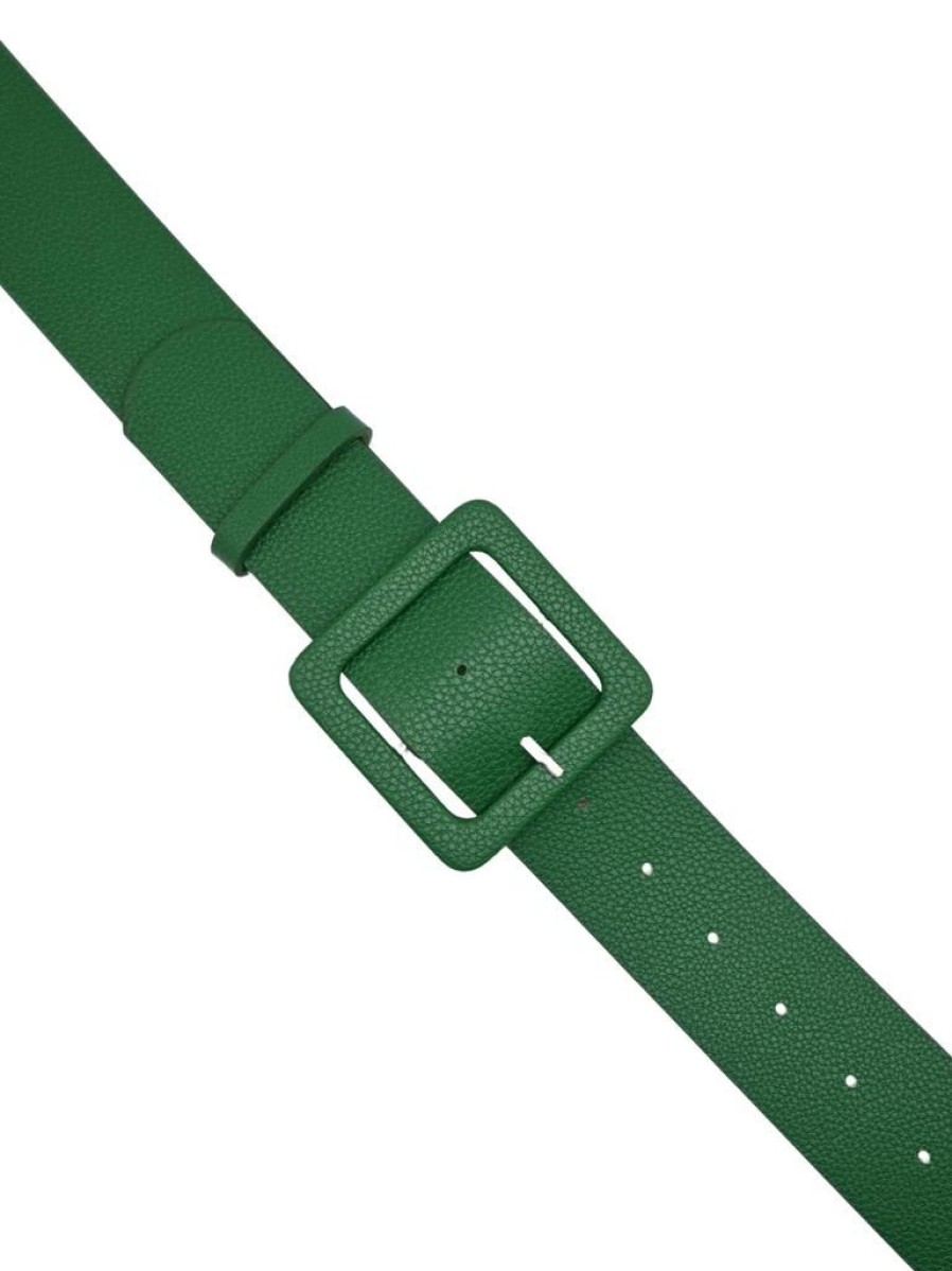 That Shop Lisa Square Buckle Belt - Green | Belts