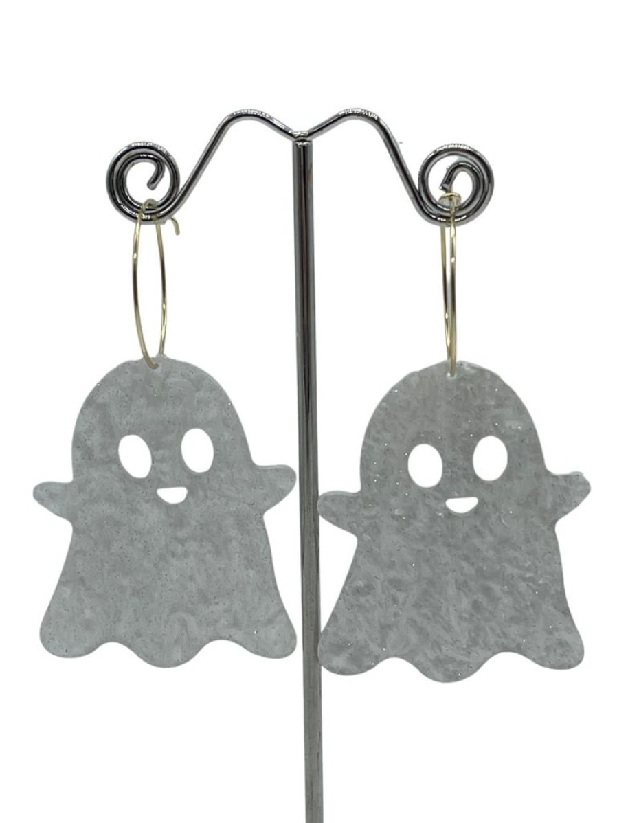 That Shop Glitter Ghost Hoop Earrings | Earrings