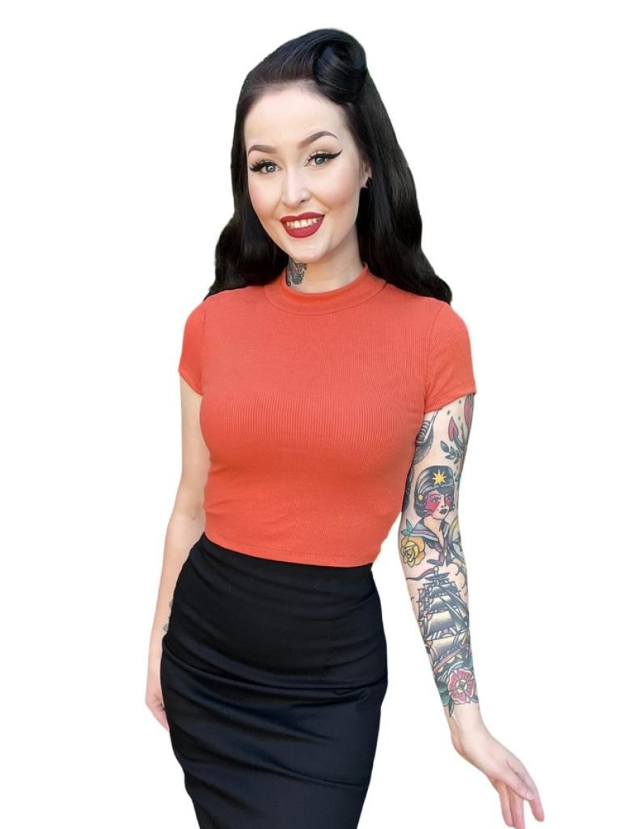 That Shop Emmi Cropped Tee - Burnt Orange | Tops & Blouses