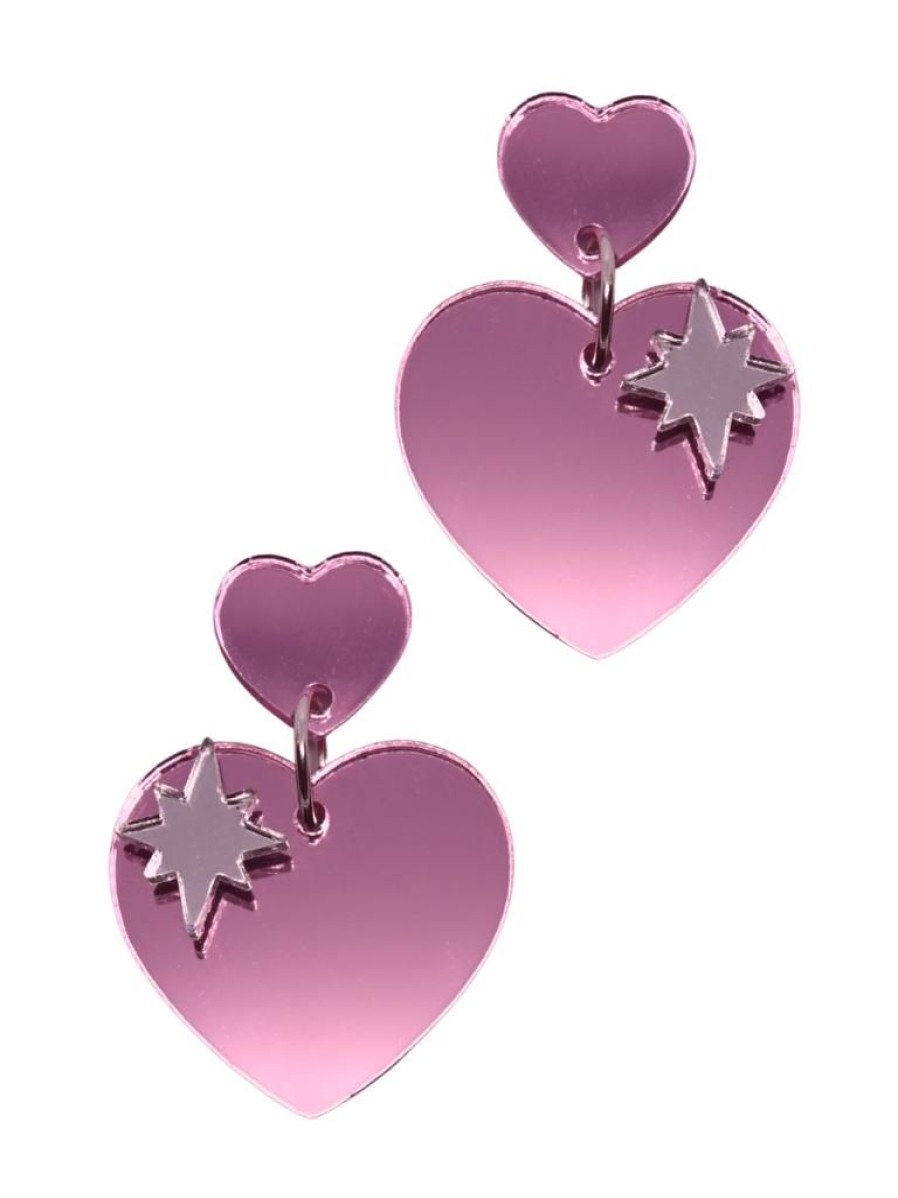 Emmi Helen Co. Sparkle Heart Earrings - Cherry Blossom | Jewellery