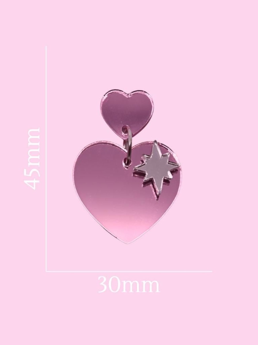 Emmi Helen Co. Sparkle Heart Earrings - Cherry Blossom | Jewellery