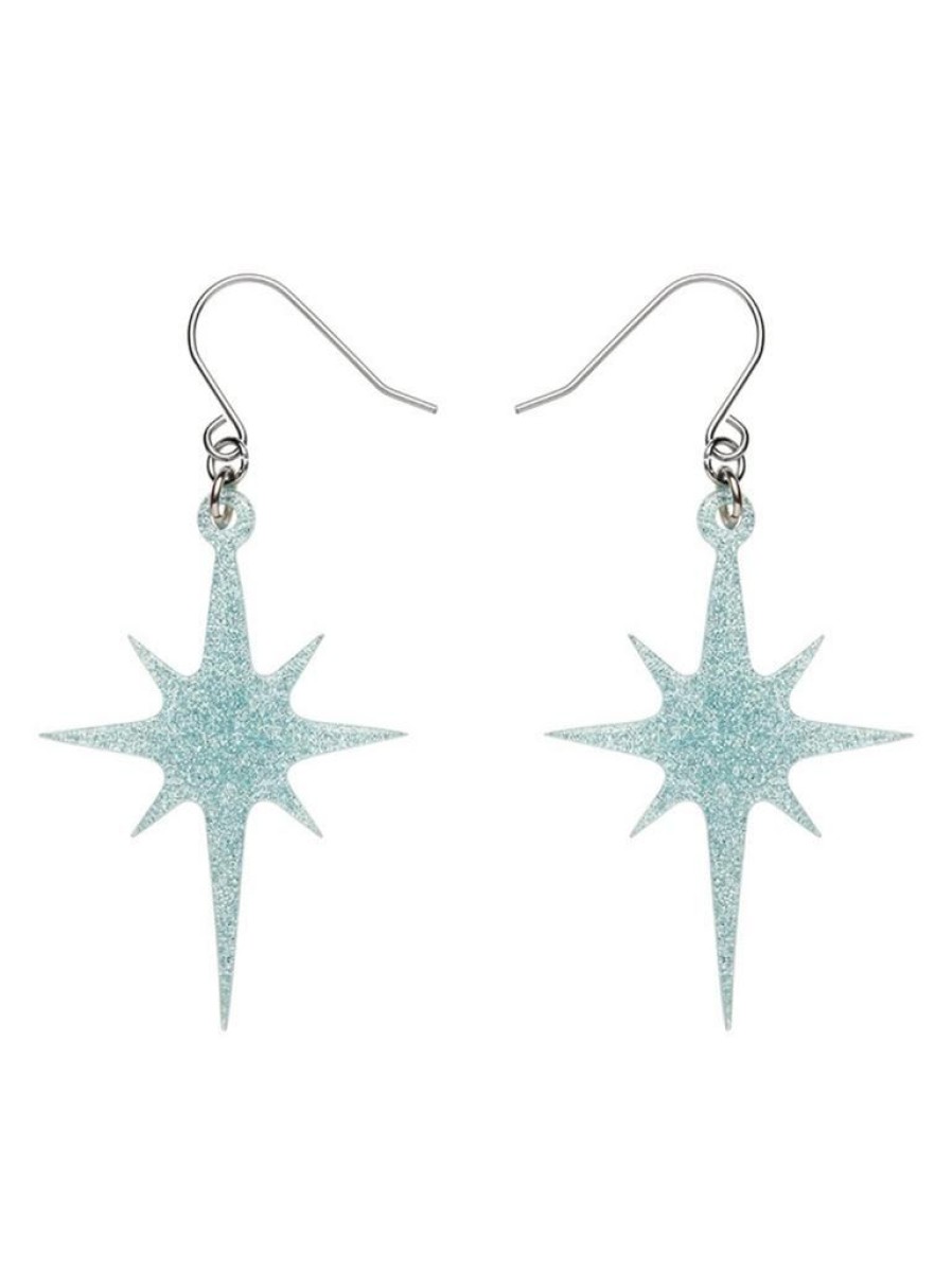 Erstwilder Atomic Star Glitter Drop Earrings - Blue | Earrings