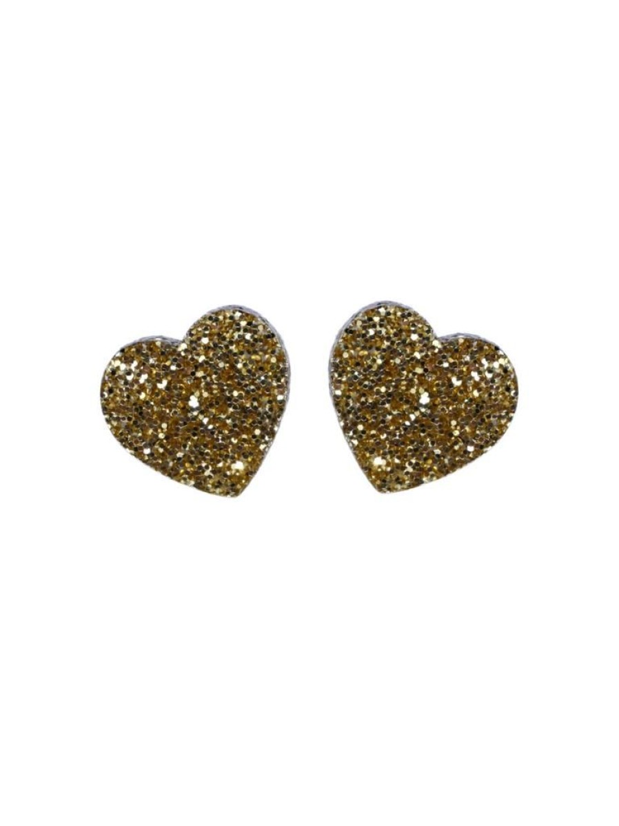 Emmi Helen Co. Sweetheart Studs - Gold Glitter | Earrings