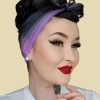 That Shop Nylon Scarf - Black & Light Purple Two Tone | Hair Accessories