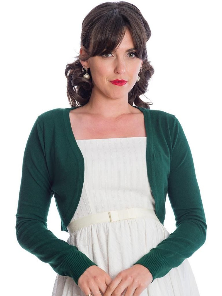 Banned Retro Flickers Bolero - Bottle Green | Tops & Blouses