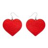 Erstwilder Love Heart Mirror Drop Earrings - Red | Jewellery