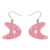 Erstwilder Atomic Boomerang Glitter Drop Earrings - Pink | Earrings