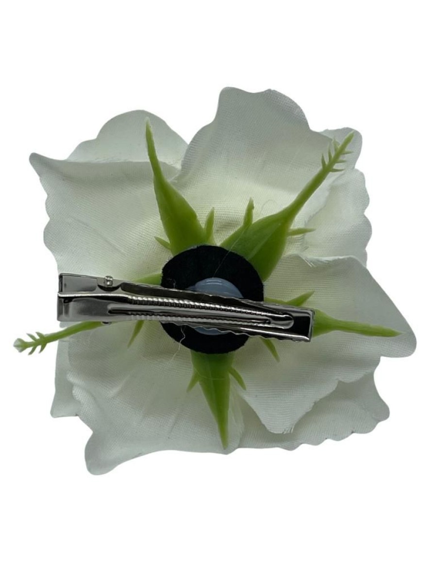 That Shop Velvet Rose Hair Flower - White | Hair Accessories