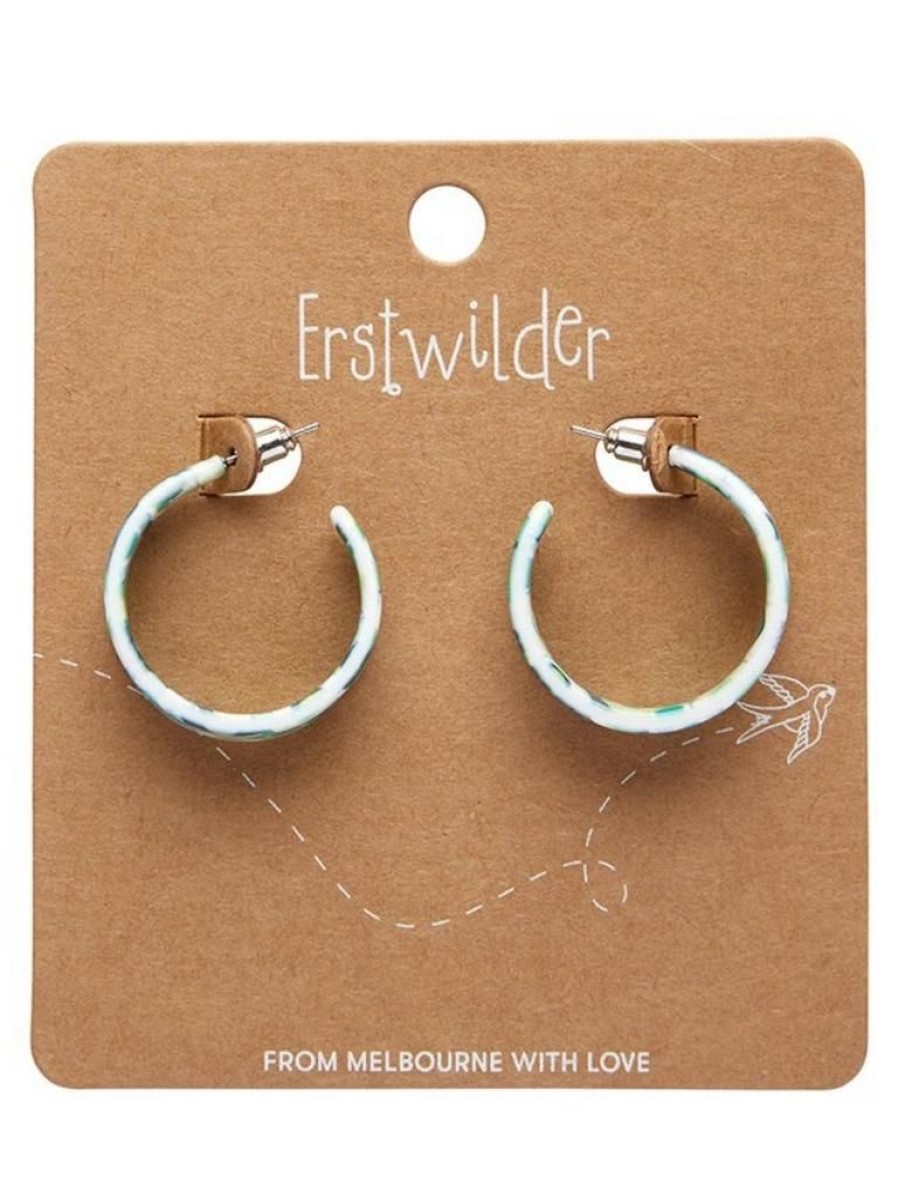 Erstwilder Green Gum Hoop Stud Earrings | Jewellery