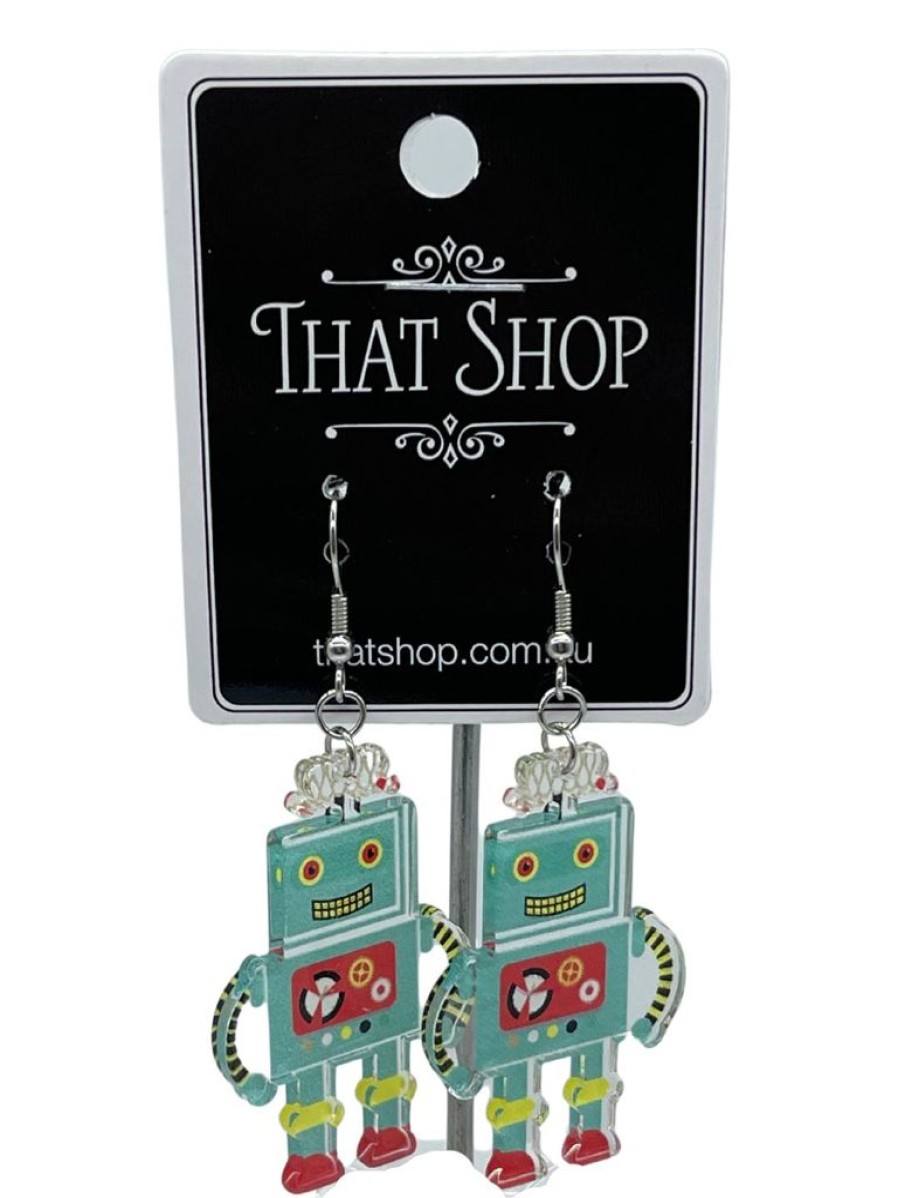 That Shop Retro Robot Drop Earrings | Jewellery