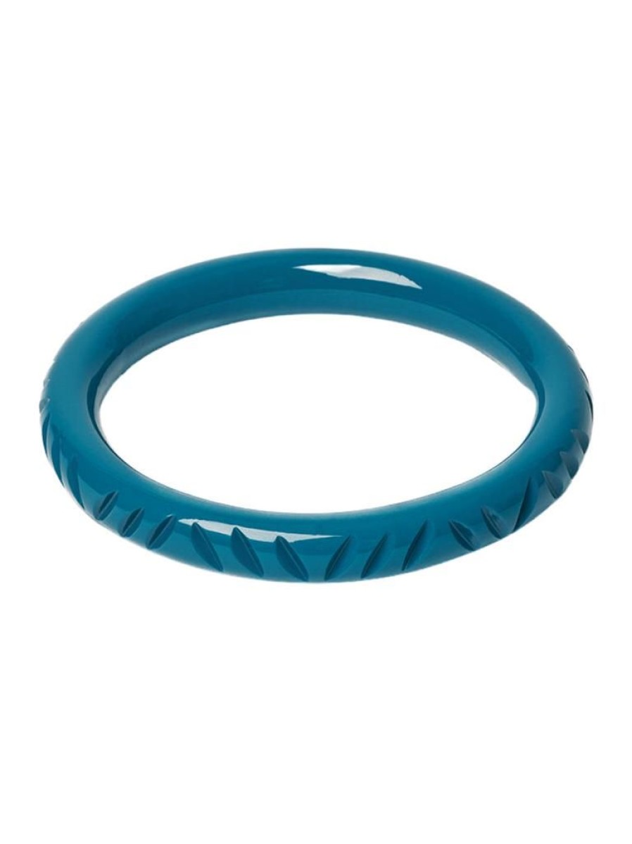 Splendette Narrow Peacock Heavy Carve Bangle | Bangles