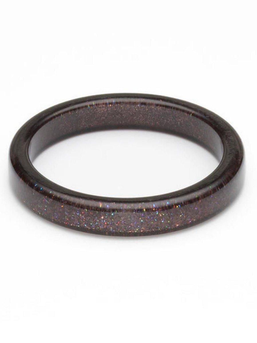 Splendette Gunmetal Glitter Bangle | Jewellery