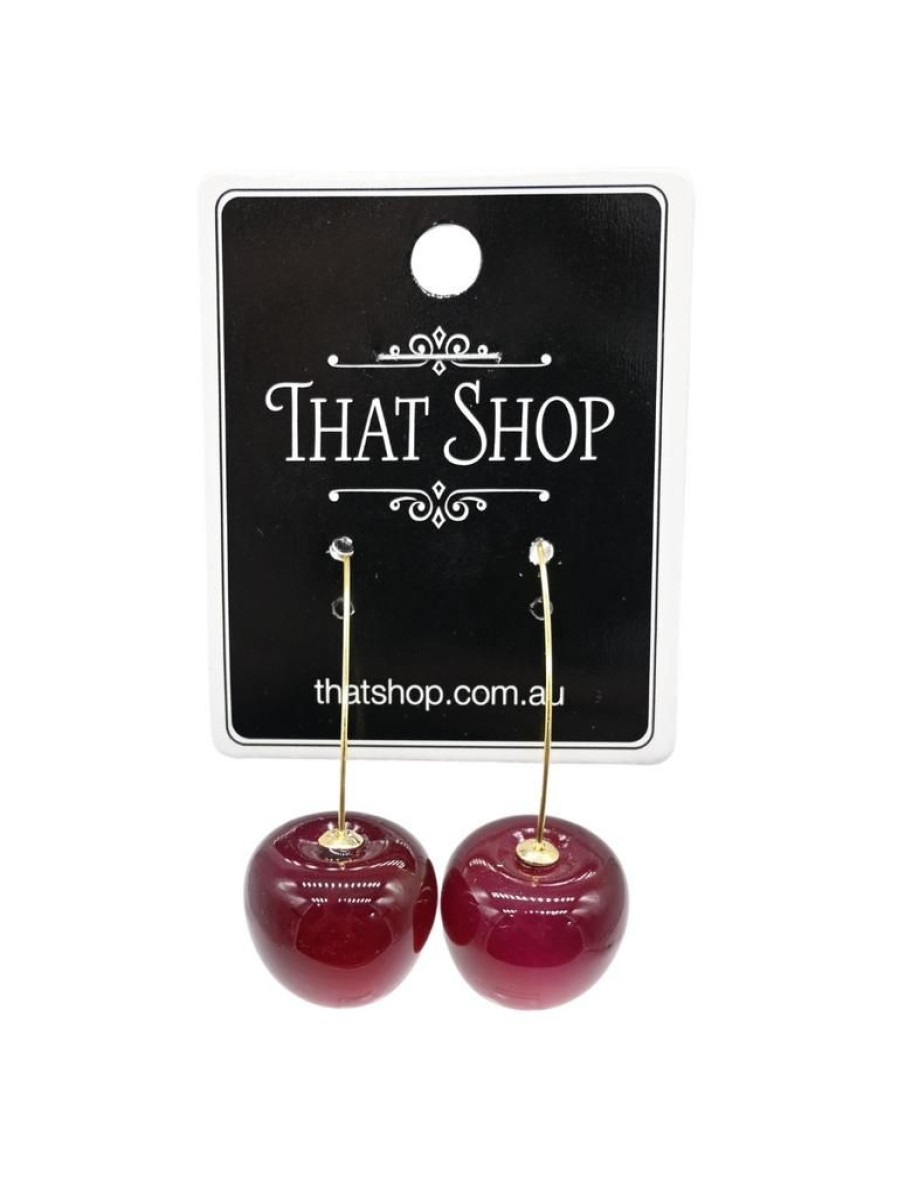 That Shop Dark Cherrybomb Earrings - Gold | Earrings