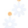 Emmi Helen Co. Large Daisy Drop Earrings - White | Earrings