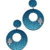 Emmi Helen Co. Sparkle Hoop Earrings - Blue Glitter | Earrings