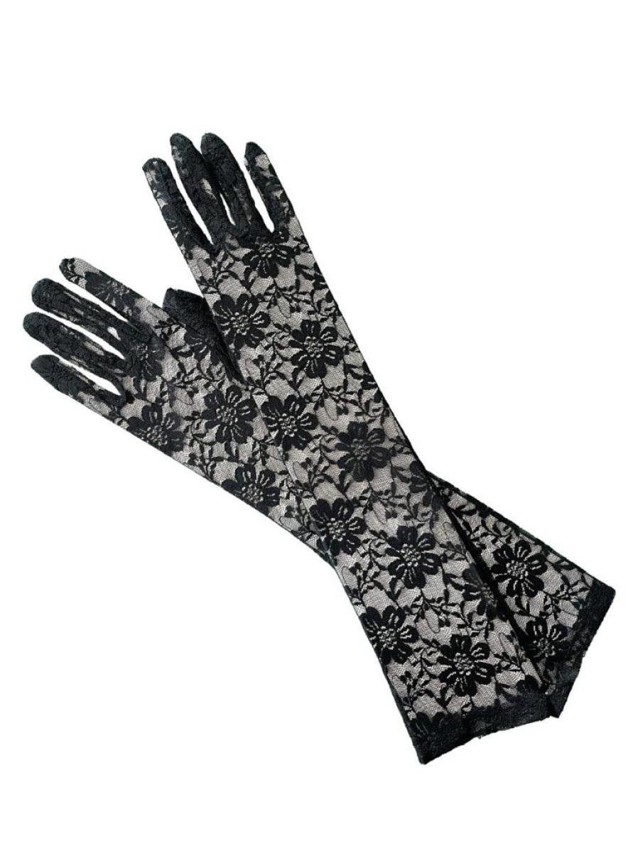 That Shop Elbow Lace Gloves - Black | Gloves